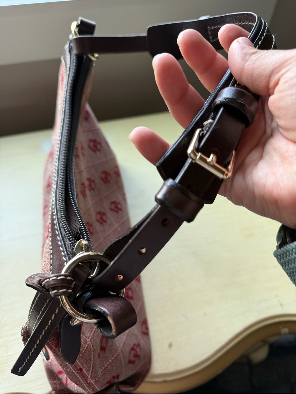 Dooney & Bourke Red and Black Logo Shoulder Bag - Picture 8 of 10